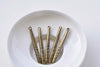 9 pcs Antique Bronze Long Drop Charms Textured Bar Pendants A8491