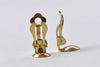 20 pcs Raw Brass 8mm Bezel Cup Ear Clips Findings A8741