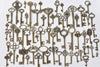 Antique Bronze Skeleton Key Charms Pendants Assorted Set of 69 A8785