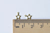 50 pcs Raw Brass Tiny Star Frame Charms 6mm A8744