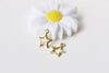 50 pcs Raw Brass Tiny Star Frame Charms 6mm A8744
