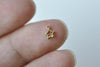 50 pcs Raw Brass Super Tiny Star Frame Charms 4mm A8745