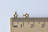 50 pcs Raw Brass Super Tiny Star Frame Charms 4mm A8745