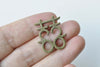 20 pcs Double Happiness Antique Bronze Charms 22x25mm A8757