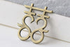 20 pcs Double Happiness Antique Bronze Charms 22x25mm A8757