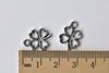 20 pcs Antique Silver Cut Out Lucky Flower Charms 13x14mm A8758