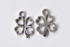 20 pcs Antique Silver Cut Out Lucky Flower Charms 13x14mm A8758
