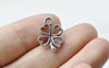 20 pcs Antique Silver Cut Out Lucky Flower Charms 13x14mm A8758