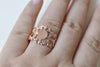 10 pcs Rose Gold Color Brass Adjustable Flower Ring Bases A8807