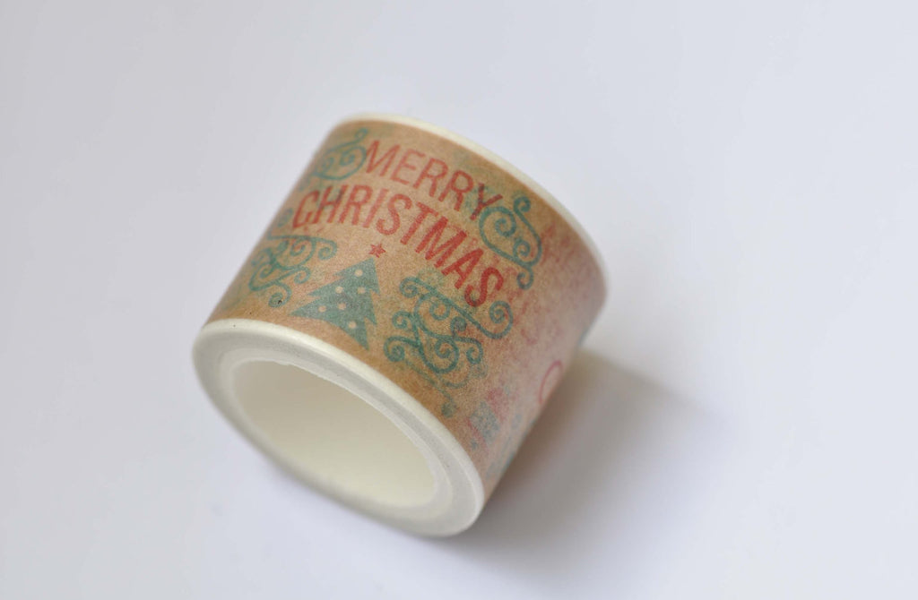 Retro Merry Christmas Happy Holidays Washi Tape 30mm x 5M Roll A12301