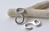10 pcs Antique Silver Figure 9 Leather Cord Hook Clasps A8763