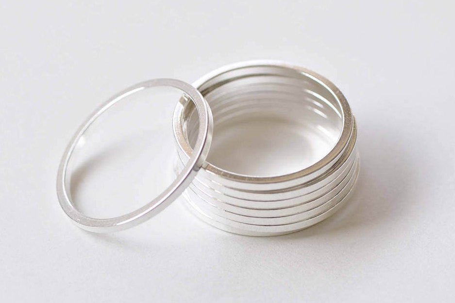 10 pcs Silver Plated Thick Seamless Circle Rings 26mm 14gauge A8824