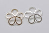 10 pcs Large Filigree 5 Petal Leaf Bead Caps 21mm Shiny Silver/Gold