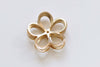 10 pcs Large Filigree 5 Petal Leaf Bead Caps 21mm Shiny Silver/Gold