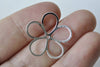 10 pcs Large Filigree 5 Petal Leaf Bead Caps 21mm Shiny Silver/Gold