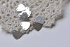 20 pcs Shiny Silver Two Hole Blank Heart Charms Connectors A8841
