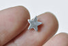 50 pcs Shiny Silver Tone Tiny Star Spacer Beads 8mm A8843