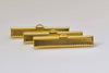 50 pcs Gold Tone Ribbon Ends Clamps Fasteners Clasps 35mm A8846