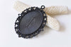 5 pcs Black Base Pendant Tray Bezel Settings 30x40mm Cabochon A8850