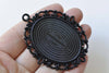 5 pcs Black Base Pendant Tray Bezel Settings 30x40mm Cabochon A8850