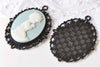 5 pcs Black Base Pendant Tray Bezel Settings 30x40mm Cabochon A8850
