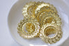 10 pcs Raw Brass Round Flower Ring Embellishments 29mm A8861