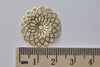 20 pcs Raw Brass Round Sunflower Floral Stampings 22mm A8862