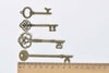 Antique Bronze Skeleton Key Charms Pendants Assorted Set of 36 A8786