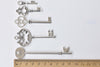 Antique Silver Skeleton Key Charms Pendants Assorted Set of 25 A8788