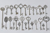 Antique Silver Skeleton Key Charms Pendants Assorted Set of 25 A8788