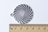 9 pcs Antique Silver Fancy Round Pendants Huge Size 39mm A8790