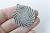 9 pcs Antique Silver Fancy Round Pendants Huge Size 39mm A8790