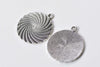 9 pcs Antique Silver Fancy Round Pendants Huge Size 39mm A8790