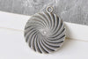 9 pcs Antique Silver Fancy Round Pendants Huge Size 39mm A8790