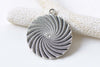 9 pcs Antique Silver Fancy Round Pendants Huge Size 39mm A8790