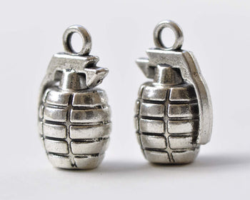 10 pcs Antique Silver Grenade Charms Pendants 23mm  A8792