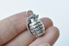 10 pcs Antique Silver Grenade Charms Pendants 23mm A8792