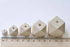 Faceted Geometric Wood Beads Wooden Findings Set of 20