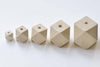 Faceted Geometric Wood Beads Wooden Findings Set of 20