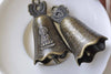 6 pcs Antique Bronze Large Traditional Chinese Bell Pendants A8889