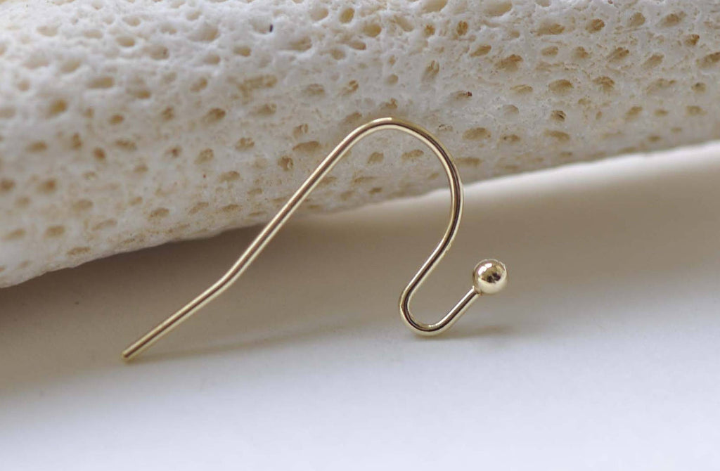 50 pcs of Light Gold Tone Iron Ball End Fish Hook Earwire 10mm A8891