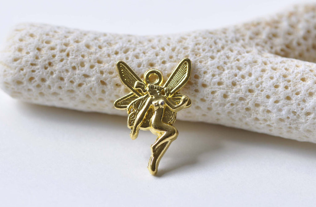 20 pcs Gold Tone Small Fairy Charms Size 15x21mm A8799