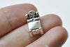 10 pcs Antique Silver Bedroom Bed Charms Pendants 8x13mm