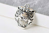 Antique Silver 3D Tiger Head Skull Charm Pendants Set of 10 A8805