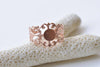 10 pcs Rose Gold Color Brass Adjustable Flower Ring Bases A8807
