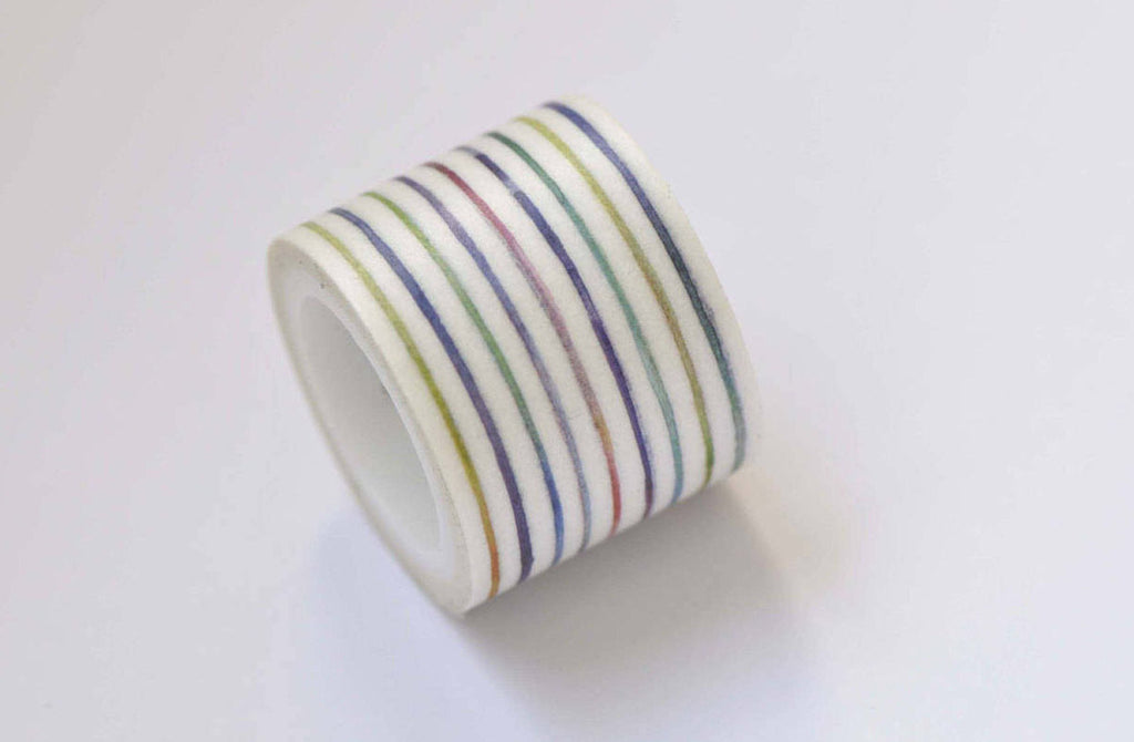 Colorful Horizontal Stripes Lines Washi Tape 30mm x 5M Roll A12341