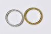 10 pcs Antique Silver/Gold Textured Circle Rings Size 24.5mm