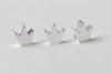 Silver/Anti Tarnish 24K Champagne Gold Tiny Princess Crown Spacer Beads