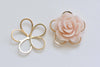 10 pcs Large Filigree 5 Petal Leaf Bead Caps 21mm Shiny Silver/Gold