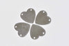 20 pcs Shiny Silver Two Hole Blank Heart Charms Connectors A8841